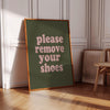 Please remove your shoes sign Printable wall art Shoes Off Signs For mudroom, entranceway, real estate Minimal Retro wall art for women