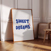 Sweet Dreams Print Bedroom Decor Above Bed Cute Apartment Wall Decor Trendy Aesthetic Room Decor Light Blue Wall Art Kids Nursery Crib Decor