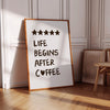Life Begins After Coffee Wall Art Decor Cafe, Coffee Sign Printable Coffee wall decor kitchen, Minimal coffee art print Coffee lover gifts