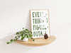 Everything is Figureoutable Prints Minimalist Office Wall Art Sage Green Print Motivational Wall Art for Office Printable Self Care Print