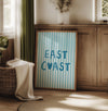 East Coast Beach House Print: Light Blue Coastal Typography, Summer Wall Art (Digital Download)