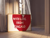 Chicago Wall Art: Minimalist Red Heart Print, Girly Home Decor, Illinois Poster Horizontal Download