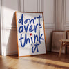 Don't Overthink It Quote Print, Blue Preppy Wall Art (Digital Download)