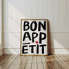Bon Appetit Poster, Printable Wall Art Eat Sign, Typography Print, French Quote Poster, Modern Kitchen Wall Art, Maximalist Kitchen Print