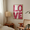 Pink Love Printable Wall Art: Preppy Room Decor, Love You Sign, Baby Girl Room Decor, Love Typography Print, Valentines Day Gifts