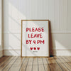 Please Leave By 9 Cute Apartment Decor Printable Entryway Art Print, Great Gift for Apartment Warming Housewarming Gifts Girly Wall Art