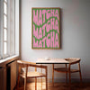 Groovy Matcha Prints, Pink Green Kitchen Wall Art, Retro Matcha Gifts for Matcha Lovers, Coffee Wall Decor, Quirky Japandi Wall Art
