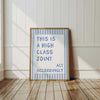This Is a High Class Joint Wall Art, Powder Blue Printable Art, Dopamine Apartment Decor, Funny Bar Sign, Entryway Minimalist Home Decor