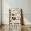 Coffee Typography Art Print: Minimalist Kitchen Cafe Decor, Neutral Coffee Lovers Gifts (Digital Download)
