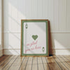 Trendy Playing Card Wall Art, So Glad You're Here Poster, Sage Green Pink Wall Art, Entryway Art Prints, Guest Room Decor, Welcoming Sign
