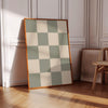 Sage Green Wall Art Preppy Printable Wall Art Retro Checkered Wall Art Green Aesthetic Room Decor for teen girls Funky Maximalist Prints