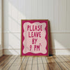 Please Leave By 9 Cute Apartment Decor Printable Entryway Art Print, Great Gift for Apartment Warming Housewarming Gifts Girly Wall Art