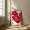 Meet me in Boston Wall Art Trendy Home Decor Retro Boston Print Minimalist Boston Art Boston Poster Printable Wall Art Red Heart Wall Art