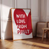 With Love from Philly Wall Art Trendy Home Decor Minimalist Philadephia Art Philly Posters Printable Wall Art Red Girly Living Room Wall Art