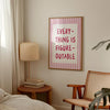 Everything is Figureoutable Trendy Quote Print Pink Girly Office Wall Art Inspirational Wall Art for Office Motivational Wall Art for Office