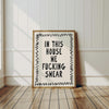 Funny Swear Word Typography Art Print: Black and White Rude Poster (Digital Download)