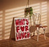 What's For Lunch Print Retro Kitchen Wall Art Red Modern Dining Room Print Aesthetic Minimalist Art Print Typography Print Trendy Wall Art