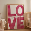 Pink Love Printable Wall Art: Preppy Room Decor, Love You Sign, Baby Girl Room Decor, Love Typography Print, Valentines Day Gifts