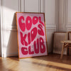 Cool Kids Club Wall Art Typography Prints Art Printable Fun Quote Print Pink Wall Art for Teen Girls Bedroom College Dorm Decor Wall Art
