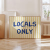 Locals Only Wall Art Beach House Decor Typography Poster Summer Modern Coastal Wall Art Printable Yellow Stripe Horizontal Colorful Prints