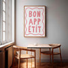 Bon Appetit Poster Printable Wall Art Eat Sign Typography Print,French Quote Poster Retro Kitchen Wall Art Minimalist Dining Room Wall Art