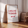 Cafecito Y Chisme Wall Art Print Minimalist Poster Spanish Kitchen Decor Trendy Coffee Wall Art Cafecito Printable Wall Art Red Heart Art