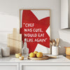 Chef was cute would eat here again, Kitchen wall art, Cute kitchen decor, Trendy kitchen print, Kitchen art, Preppy wall art gifts for chefs