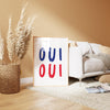 Oui Oui Print Wall Art French Quote Poster Minimalist Typography Wall Art Retro French Poster Modern Home Decor Aesthetic Bathroom Print