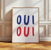 Oui Oui Print Wall Art French Quote Poster Minimalist Typography Wall Art Retro French Poster Modern Home Decor Aesthetic Bathroom Print