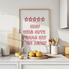 Cute Chef Kitchen Print, Trendy Wall Art (Digital Download)