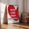 Columbus Ohio Print: Minimalist Red Girly Home Decor (Digital Download