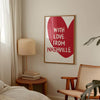 With Love From Nashville Print: Trendy Red Preppy Wall Art (Digital Download)