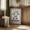 Funny Bathroom Wall Art: Please Don't Do Coke Print, Retro Bathroom Decor (Digital Download)