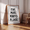 Funny Sleeping Quote Print: Five More Minutes Poster, Above The Bed Wall Art (Digital Download)