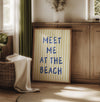 Meet Me At The Beach House Decor Beach Wall Art Coastal Wall Art Printable Trendy Surf Girl Gifts for Surfers Stripe Yellow Summer Wall Art